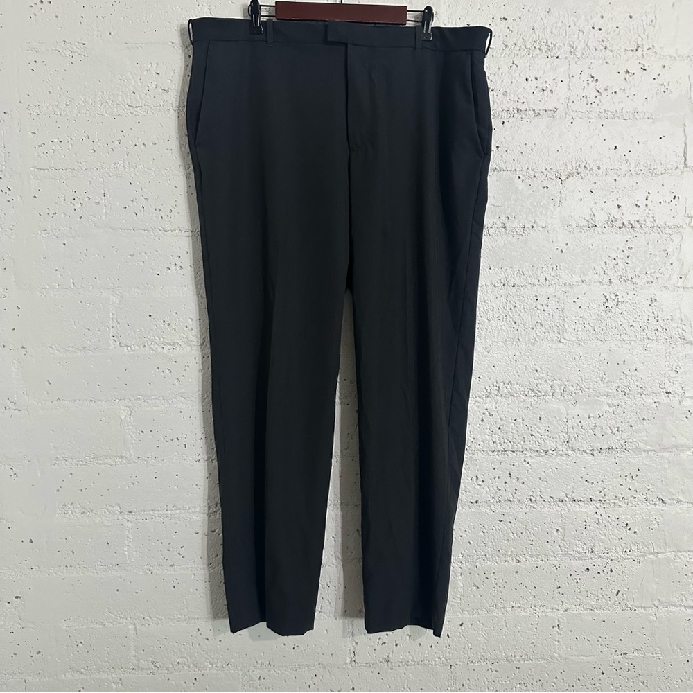 Van Heusen Mens Pants Slacks 40x32 Gray Flex Chino Flat Front Stretch BB2